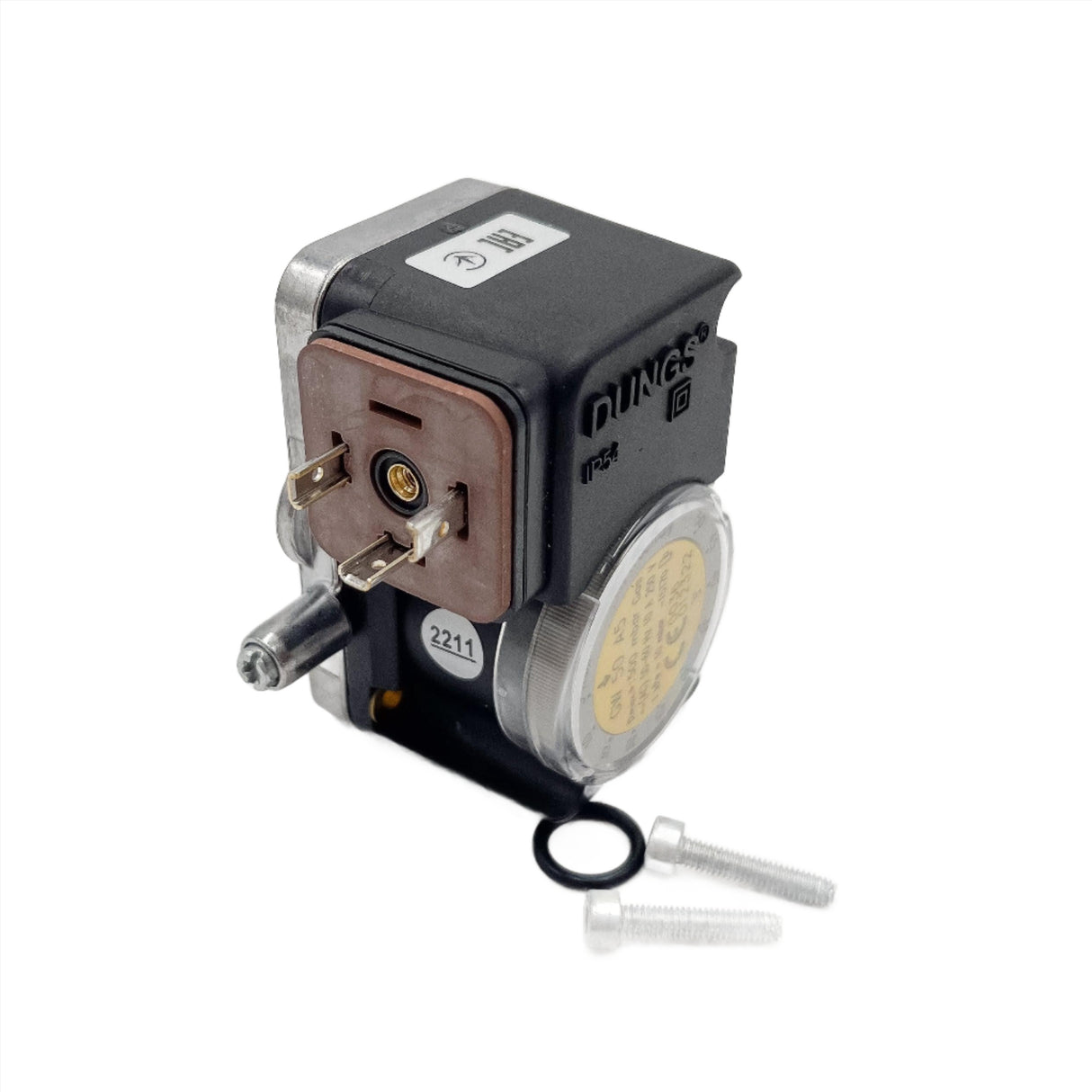 Dungs GW 50 A5 Mounting Assembly showing Flange Interface, Sealing O-Ring, and Fastening Screws