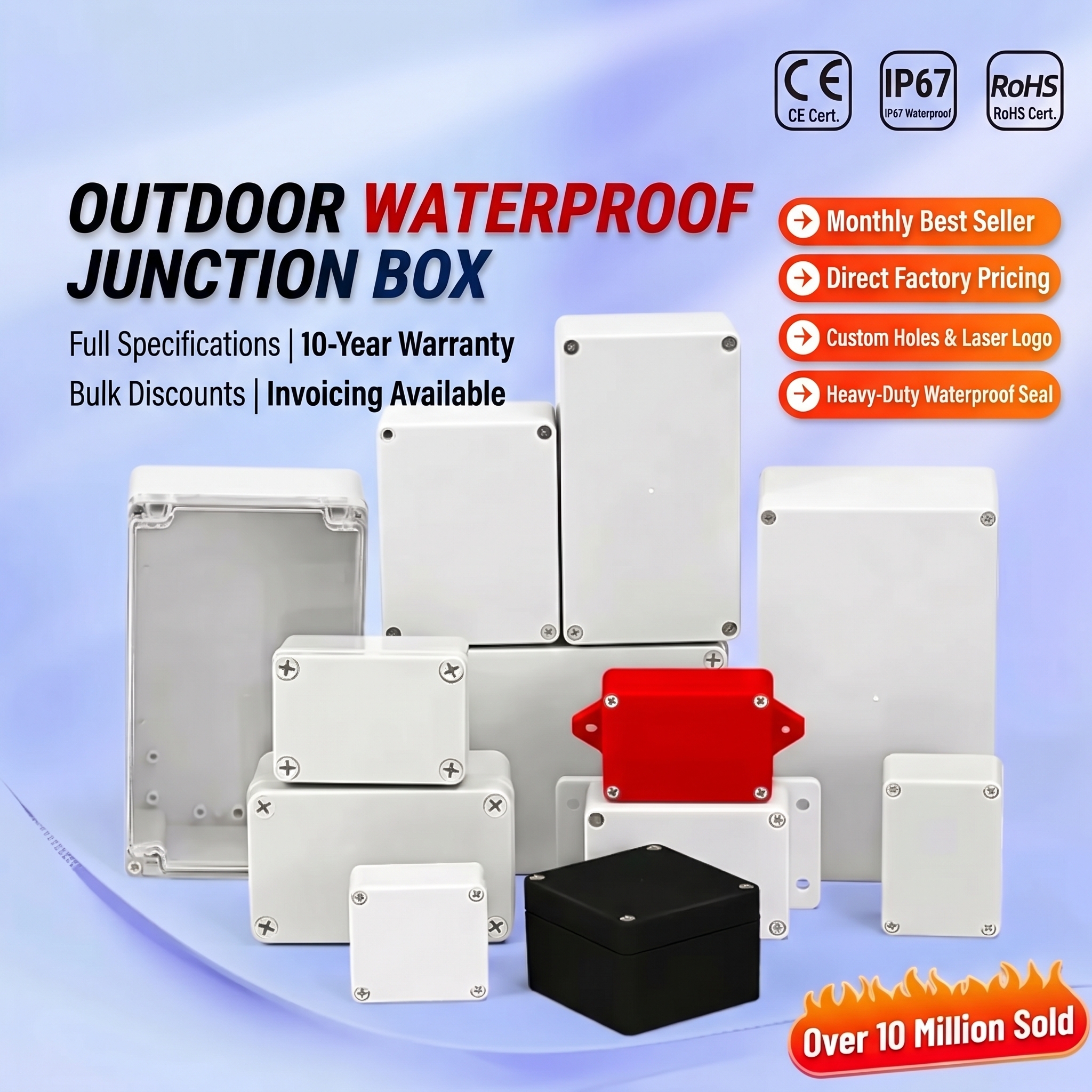 IP67 Industrial Outdoor ABS Waterproof Junction Box & Modular Terminal Enclosure