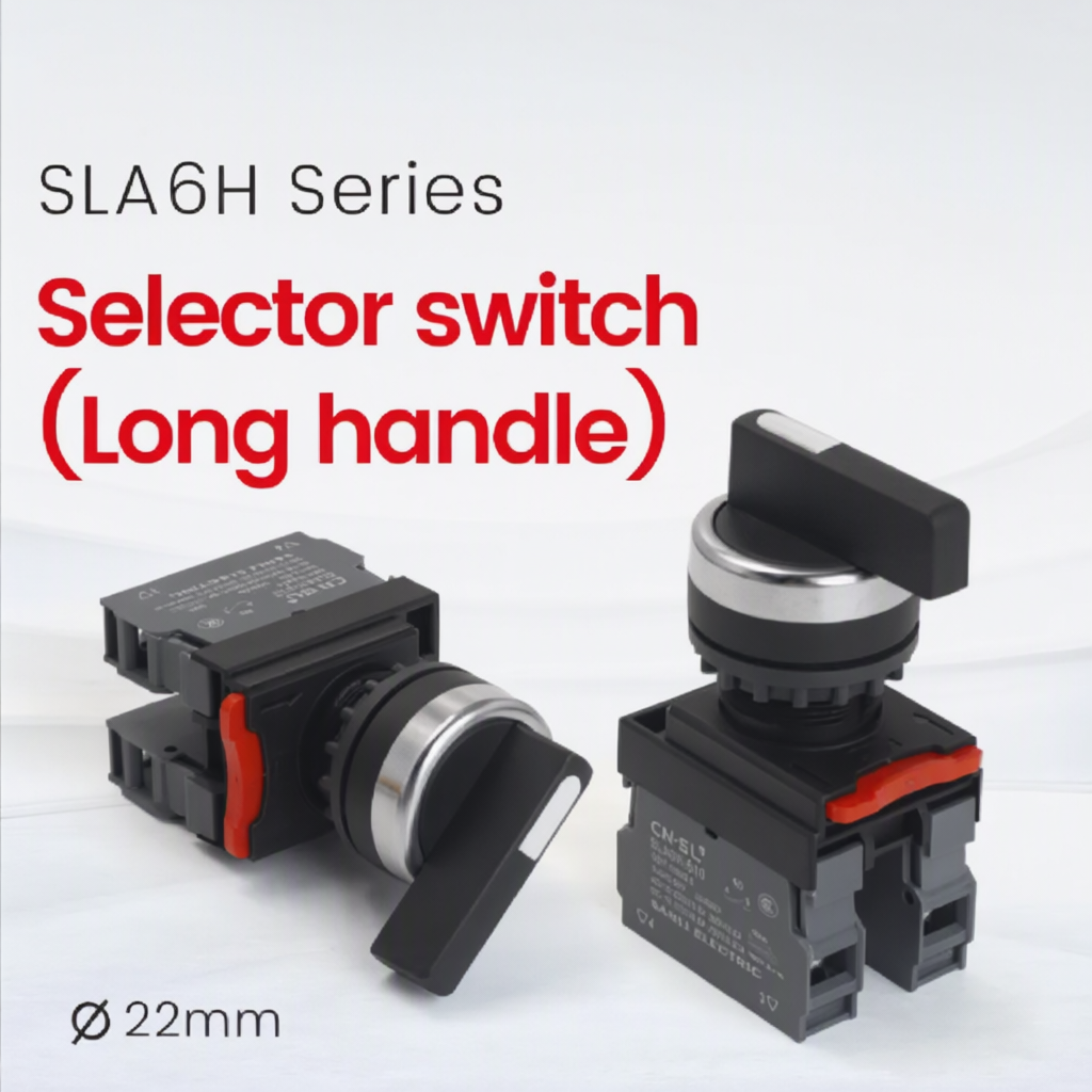 SLA6H-XB 22mm Industrial Rotary Selector Switch (TÜV / CE / 660V / Modular Multi-Contact Blocks)